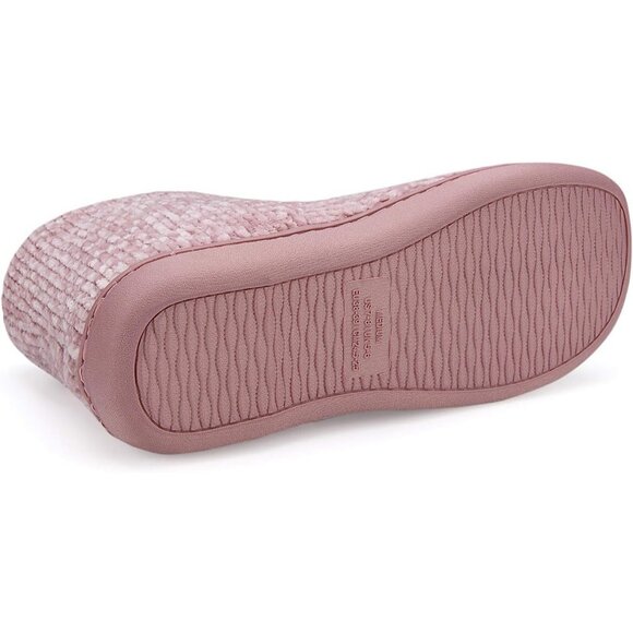 Women's Winter Warm Fluffy Fur Lined Plush Pink Bootie Slippers Shoes - Picture 4 of 8